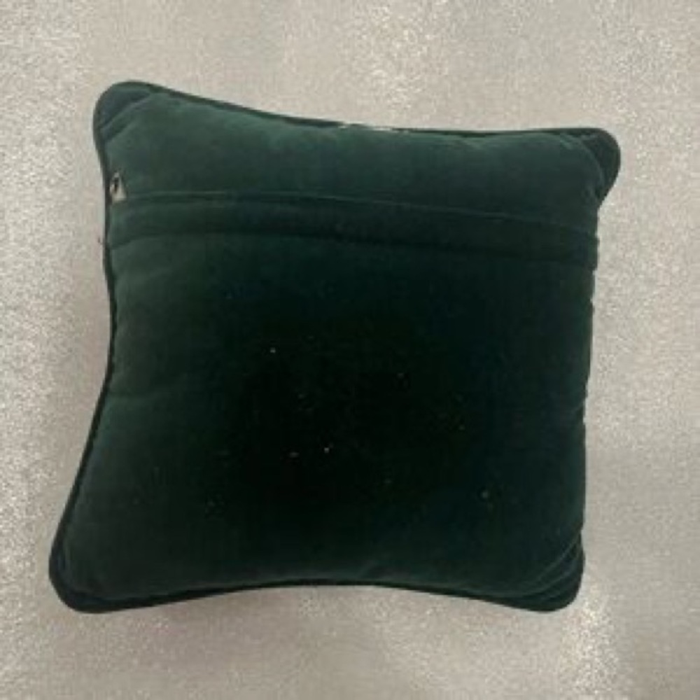 Holiday Needlepoint Decorative Throw Pillow - Red, Green, Cream - Picture 7 of 7